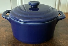 Blue mini croquette oven/microwave use - baking dish with lid