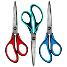 Office Scissors All Purpose Comfort Grip Handle,Sharp X Blade,8Inch Scissors for