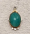 Vintage Costume Jewelry With Green Stone Pendant