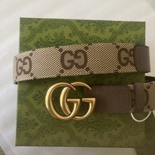 Gucci Monogram Jacquard Buckle Belt Size 32/80cm For Man