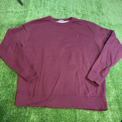 Mens Champion Burgundy Red Long Sleeve Pullover Crewneck Mens Size Large Used