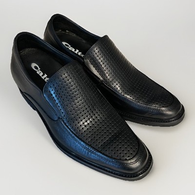Calto Invisible 3  Height Increasing Elevator Shoes Black Leather Dress Loafer 7