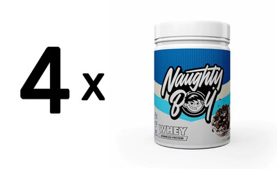4 x Naughty Boy Advanced Whey, Cookies & Cream - 900g (44,44 EUR/kg)