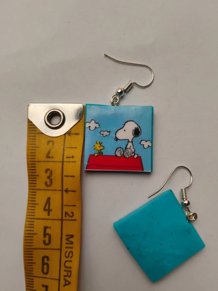 ORECCHINI IN FIMO FATTI A MANO SNOOPY - Immagine 3 di 3