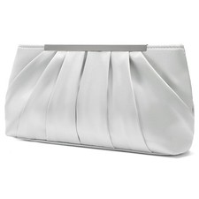 Elegant Pleated Satin Evening Clutch Purse for Women - Simple Classy Handbag