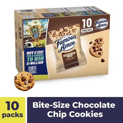 Famous Amos Classic Chocolate Chip Cookies, Bite-size cookies, Sweet Treats, 10 