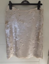 Marks & Spencer M&S neutral large sequin lined evening skirt sze 14 regular BNWT