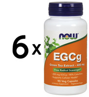 6 X Now Foods Egcg Green Tea Extract, 400Mg - 90 Vcaps (148,06 Eur/Kg)