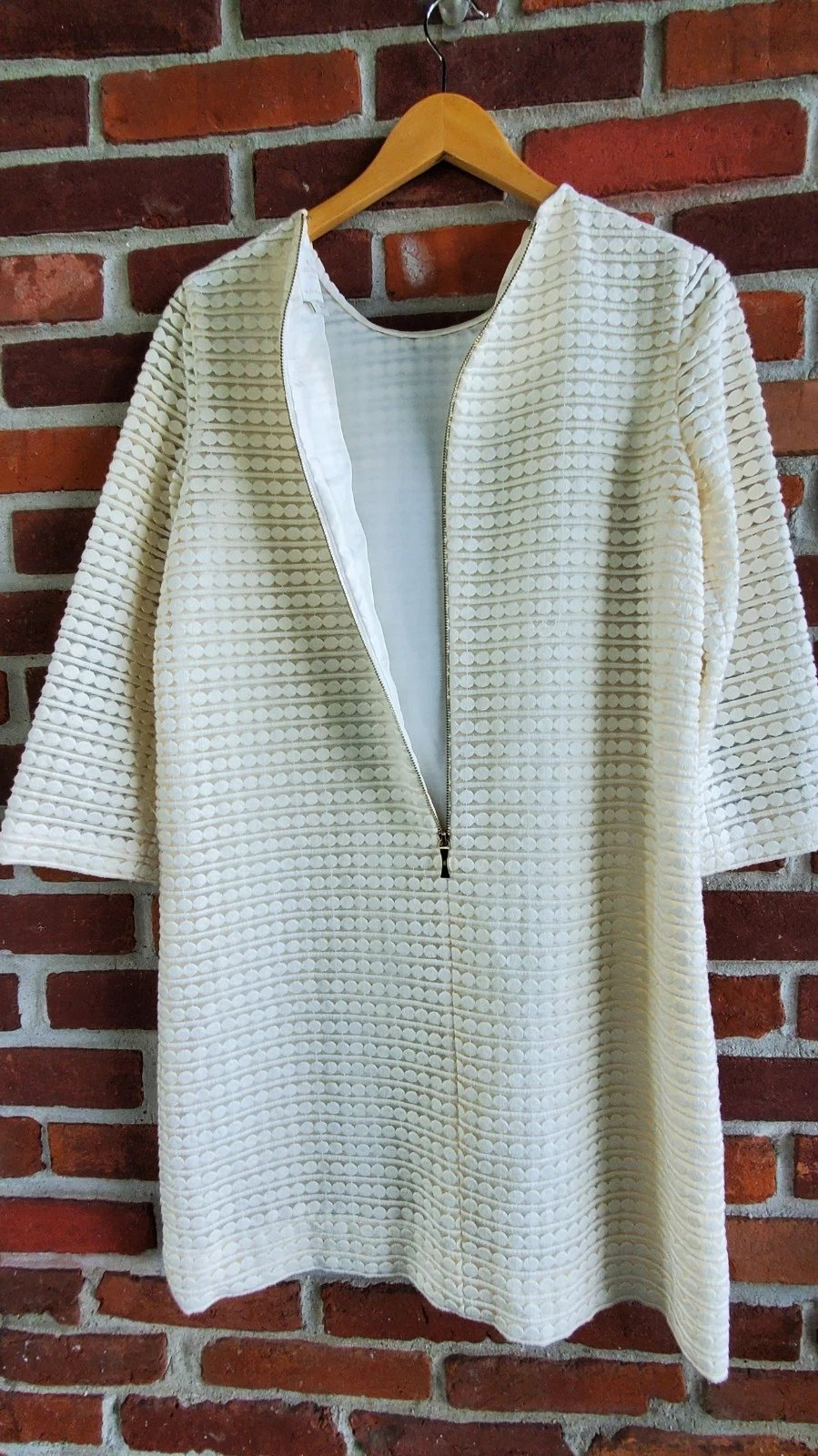 Abito Kate Spade 6 avorio bianco sporco fantasia cerchio ottimo lunghezza 34