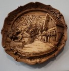 Vintage German 3D Carved Wooden Resin Plate Garmish - Partenkirchen — photo 1
