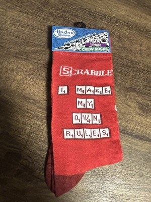Scrabble Crew Socks  I Make My Own Rules  Hasbro Men s New
