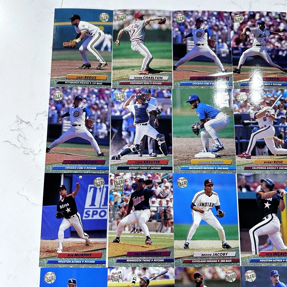 Lote de 25 tarjetas de béisbol Fleer Ultra 1992 estrellas John Wetteland Pete Incaviglia Foto 2 de 4