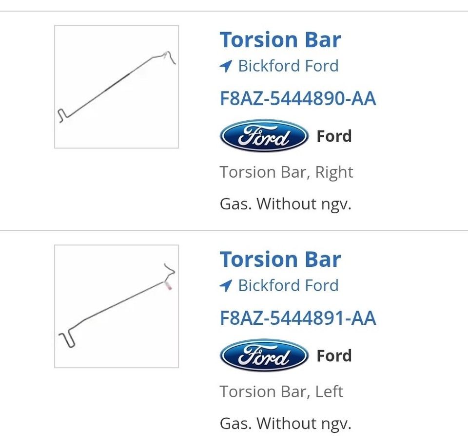 F8AZ-5444890-AA Trunk Torsion Rods/bars 98-11 Ford Crown Victoria Grand ...