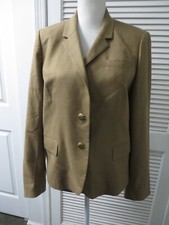 J.CREW SCHOOLBOY Wool blend Tweed Crest buttons Brown Blazer 14