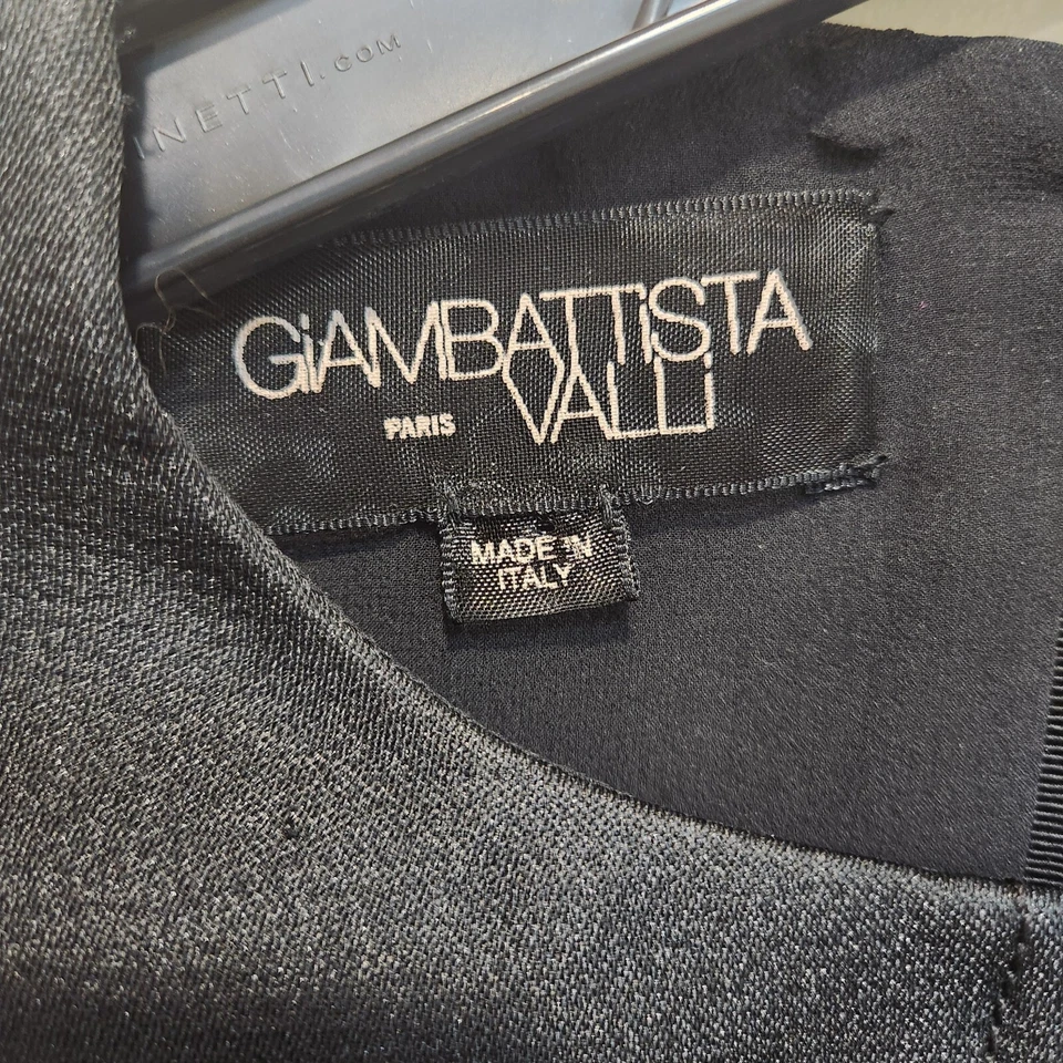 Giambattista Valli Dress Black Sleeveless Wool And Mohair Sequined Size 4. - Image 3 of 4