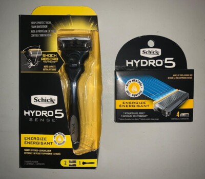 Schick Hydro 5 Sense Razor with 2 refill cartridges & 4 replacement cartridges.