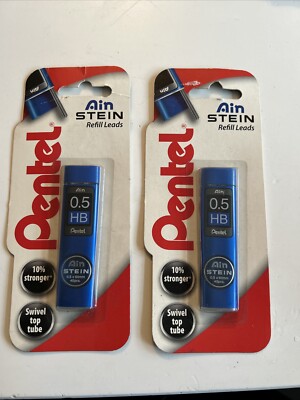 2 x Pentel Ain Stein Mine Minen drehbar Oberrohr 0,5 mm HB Bleistift Minen 40 Stück