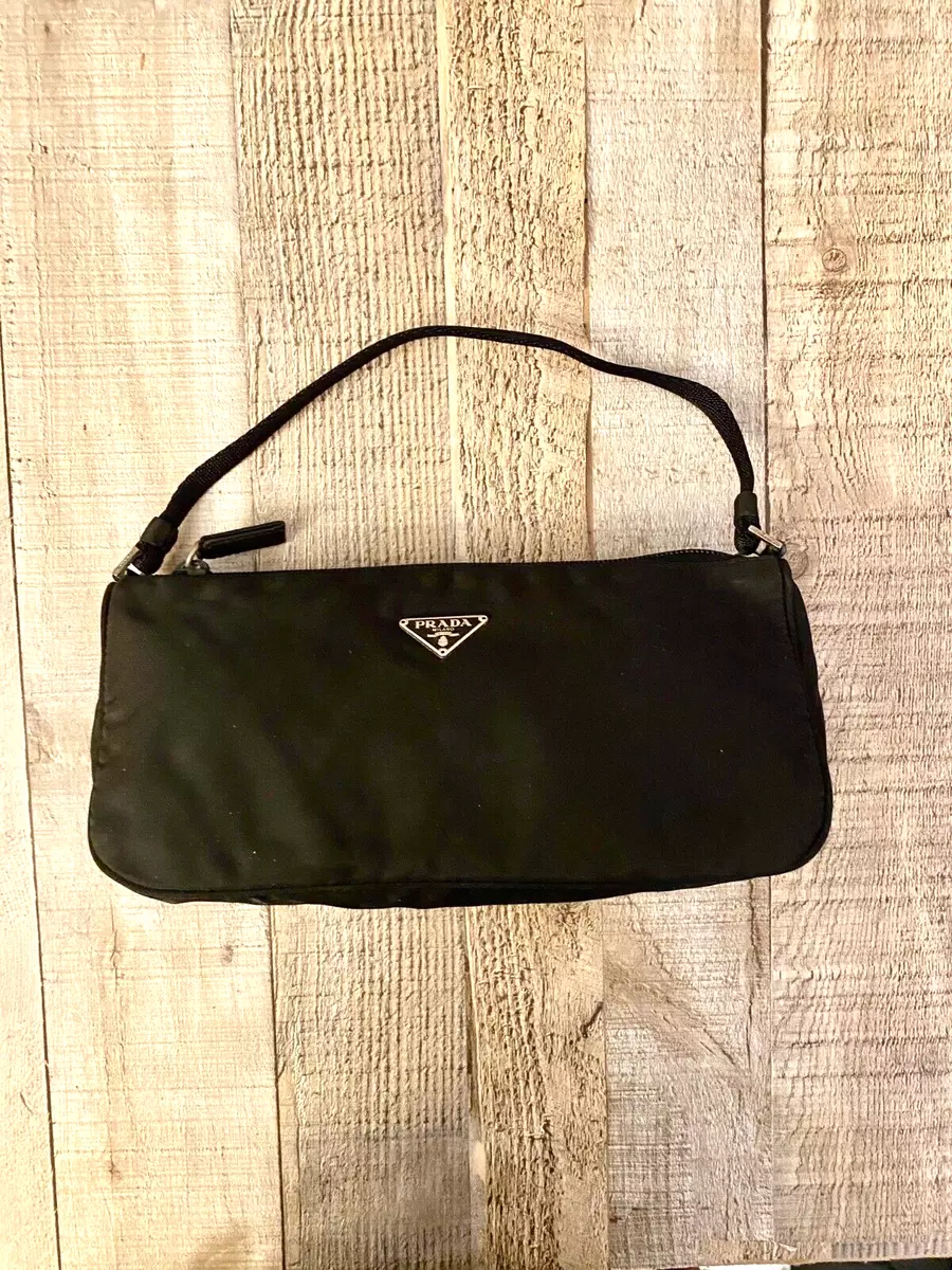 PRADA Mini NECESSAIRE BLACK Tessuto NYLON Y2K #58 EUC! Authentic! RARE!