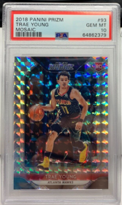 Trae Young 2018-19 Panini Prizm Mosaic Silver RC #93 PSA 10 GEM MT  