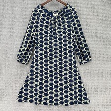 Moulinette Soeurs Anthropologie Midi Dress Womens 4 Navy Blue Geometric Lined