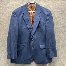 Lauren Ralph Lauren Blazer Men 42R Blue Sports Jacket Paisley Single Suede