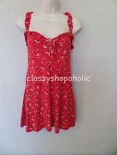 PRETTYLITTLETHING Red Print Summer Dress - Size 12 - Good Pre-Loved Condition