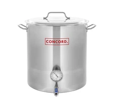 Concord Stainless Steel Home Brew Kettle Stock Pot (Weldless Fittings)