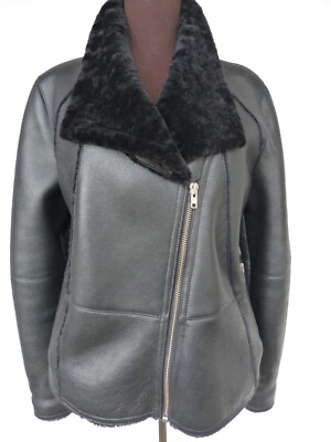 NEU !! BIKER LAMM FELL JACKE SCHWARZ ECHT PELZ Wältermann