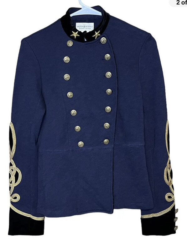 77. Denim & Supply Ralph Lauren Military Embroidered Jacket Pea