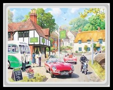 CAFE VILLAGE MG MGB VINTAGE BUS MOTORCYCLE METAL WALL SIGN ALUMINIUM PLAQUE 1320
