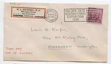 1939 San Francisco golden gate expo slogan machine #13 cancel [5838.344]