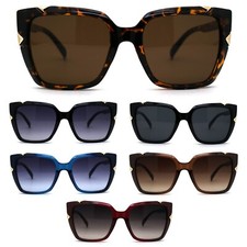 Womens Squared Rectangle Large Cat Eye Chic Plastic Sunglasses
