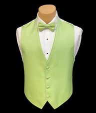 Men's Flow Formals Capri Mint Tuxedo Vest  Tie Choice Bow or Long Closeout Sale