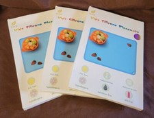 6 Placemats Silicone Baby Kids Toddler Children Reusable Non-Slip Purple Blue