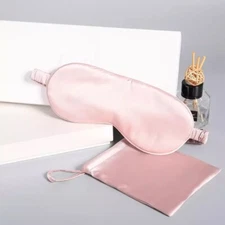 New Pink 100% Mulberry Silk Luxury Sleeping Eye Mask Comfortable Luxurious