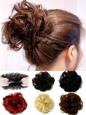 Pieza de cabello grande desordenado rizado scrunchie falso updo envoltura en extensión de cabello Reino Unido