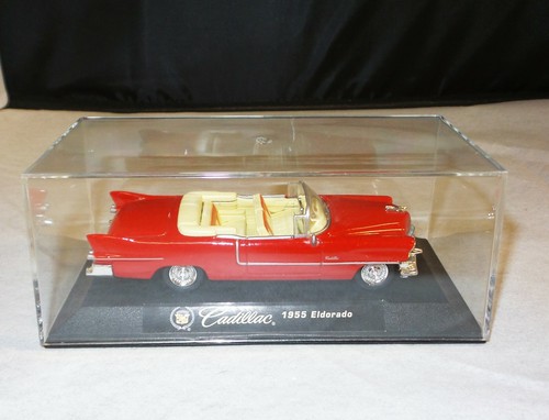 1955 Cadillac Eldorado 1:43 voiture rouge moulée sous pression dans son étui - NewRay - Photo 1 sur 5