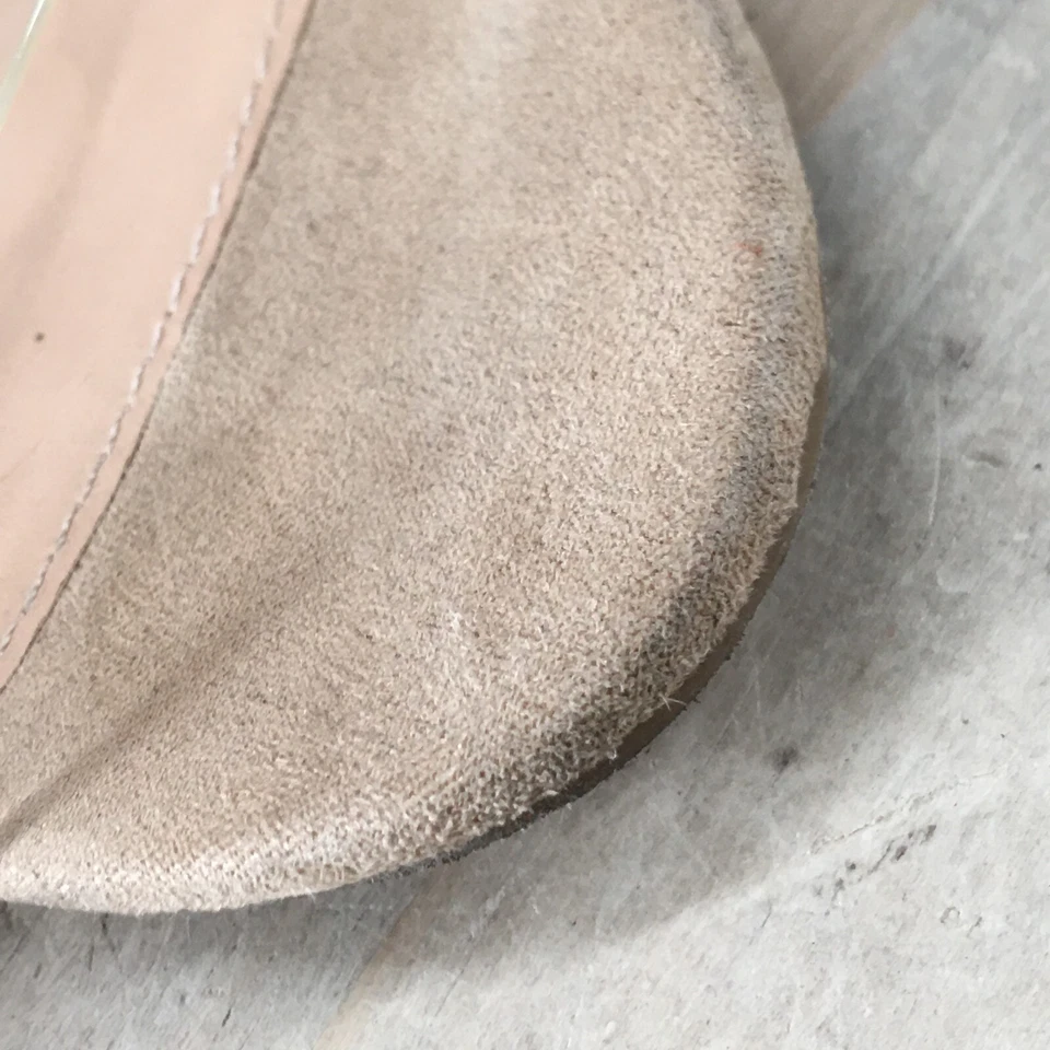 Charlotte Russe Sandals Womens 7 Ankle Strap Strappy Beige Faux Leather Block - Image 4 of 4