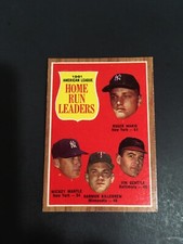 1962 TOPPS A.L. 1961 HOME RUN LEADERS, #53, EX/MT TO NM (Free Shipping on 3!)
