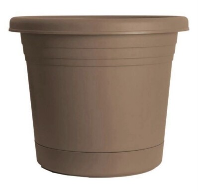 Rugg 6 Inch Polyresin Rolled Rim Round UV Resistant Indoor & Outdoor Planter