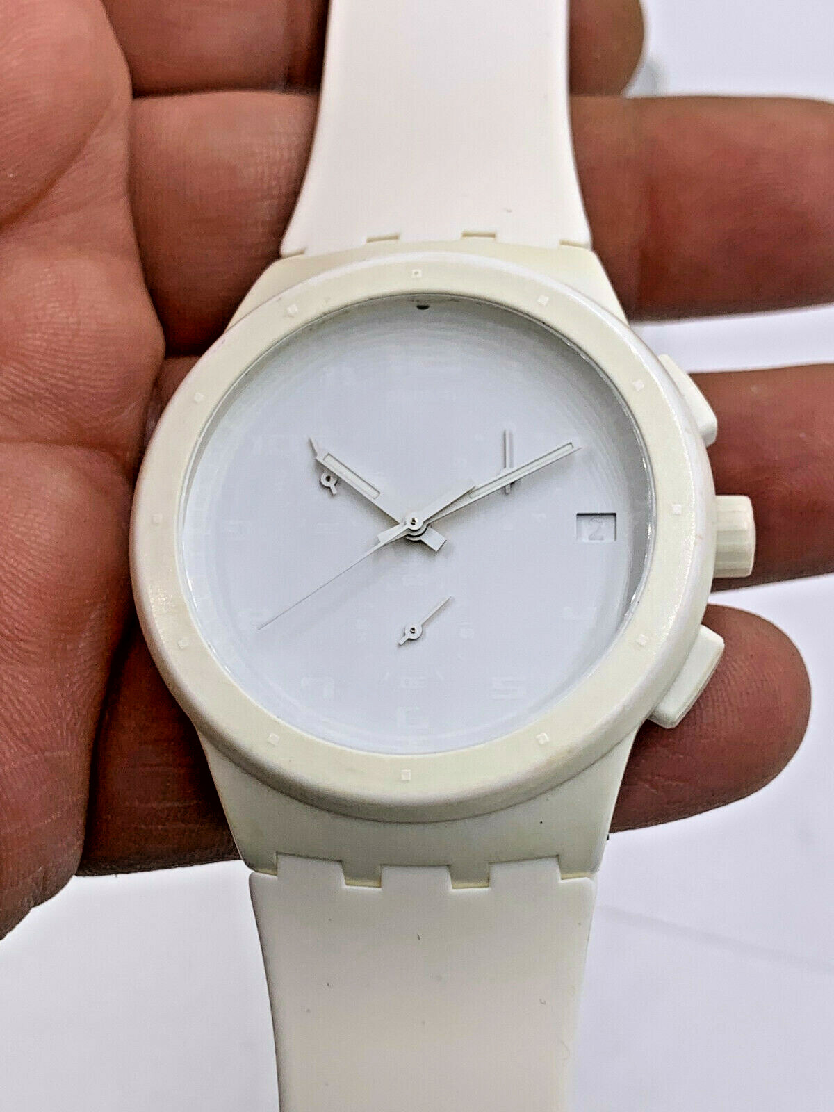 Swatch Watch Chronograph Basic White SUSW400 Date… - image 2