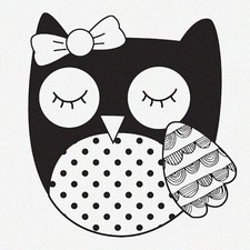 Multicolor Owl with Bow Hot Fudge Mounted Rubber Stamp, 2" x 2.5"