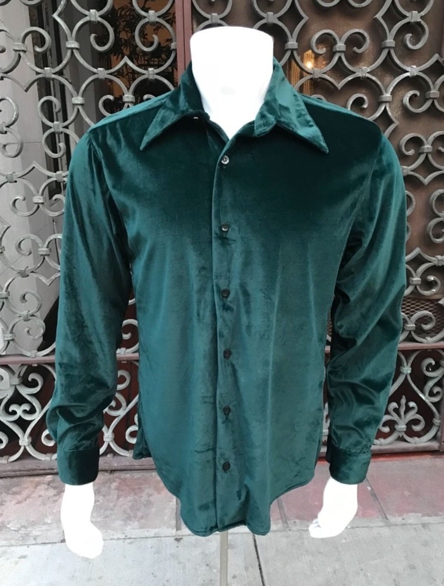 slim fit dress slacks Velvet Button Down Shirt Hunter Green Hunter Green / Medium