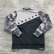 Pink Dolphin Sweatshirt Size S Youth Camouflage Camo Sleeve Black Gray