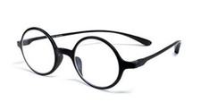 Calabria 721 Flexies SUPER LIGHTWEIGHT Round Reading Glasses Ebony Black 1.50