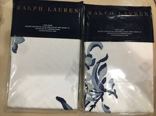 RALPH LAUREN BLANC BLEU FALLON FLORAL BLUE/WHITE 2pc KING SHAMS SET Nip 290
