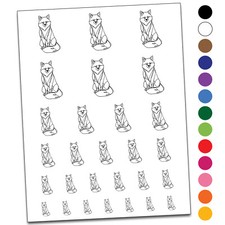 Fox Artsy Contour Line Temporary Tattoo Water Resistant Set