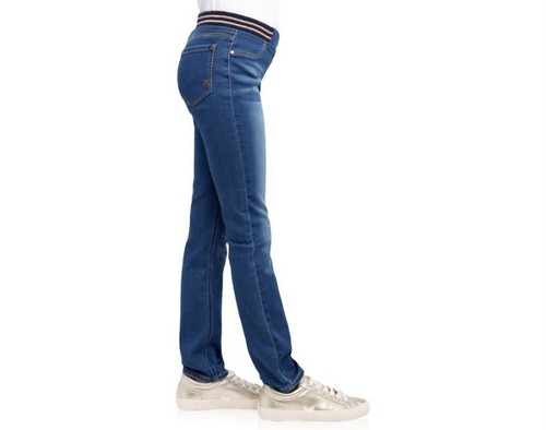 Jordache Girls Ultra Soft Knit Skinny Jeans Size 5 Slim Blue Pants Waist Band - Picture 4 of 8