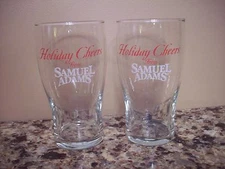 Set of (2) Holiday Cheers from Samuel Adams Tulip Pint Glasses