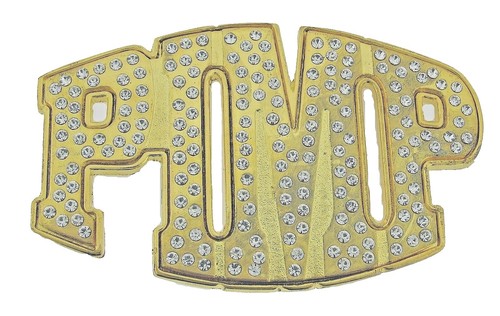 Vintage 1987 Mimi Di N Belt Buckle Gold Tone Faux White  display picture 1
